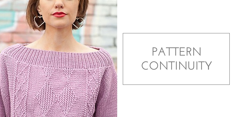sideways sweater construction pattern continuity